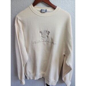 J America Brown Palace Hotel Crewneck Sweatshirt Sz S Ivory Embroidered Colorado